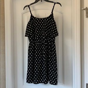 Elle black and white poka dot dress